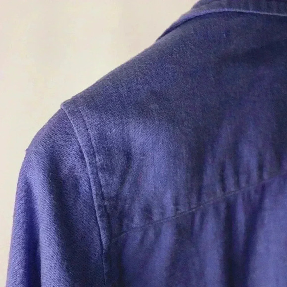 Coldwater Creek button down women's‎ size L blue relaxed blouse long sleeved - Picture 9 of 11